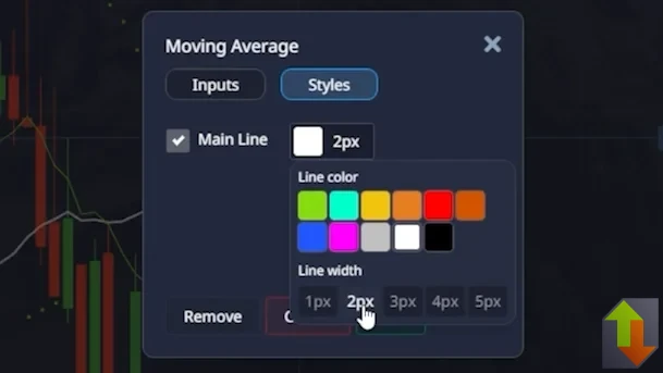 Styling part of setting dialog of moving average